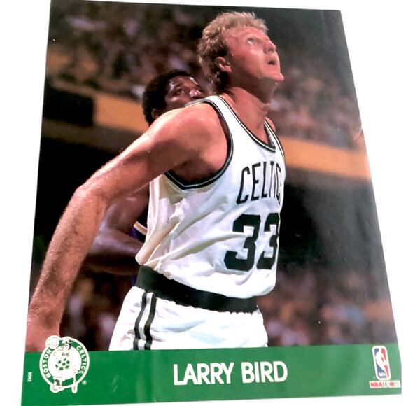 Larry Bird 1990 NBA Hoops 8"x10" Photo Card Boston Celtics - Picture 1 of 3
